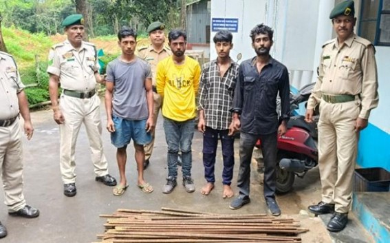 Amtali PS Police Detained Four Suspected Thieves in connection with Iron Rods Stealing Amtali PS Police Detained Four Suspected Thieves in connection with Iron Rods Stealing